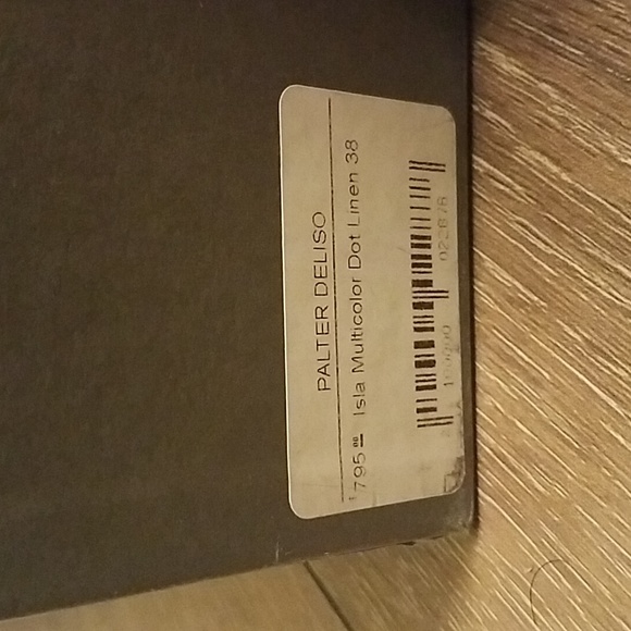 Linen Off White Peep Toe Muticolor Palter DeLISO Pump - Picture 5 of 6